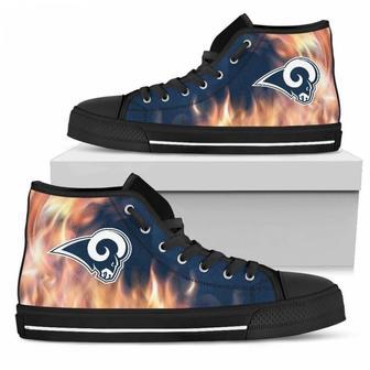 Fighting Like Fire Los Angeles Rams High Top Shoes | Favorety