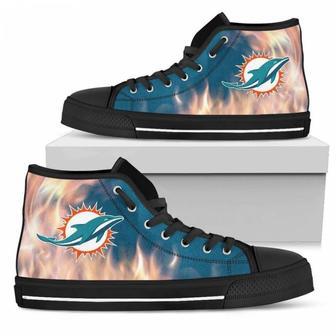 Fighting Like Fire Miami Dolphins High Top Shoes | Favorety UK