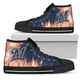 Fighting Like Fire Milwaukee Brewers High Top Shoes | Favorety