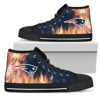 Fighting Like Fire New England Patriots High Top Shoes | Favorety CA