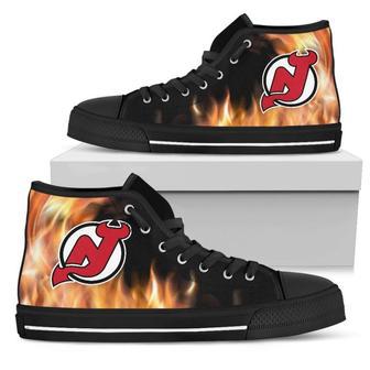 Fighting Like Fire New Jersey Devils High Top Shoes | Favorety DE