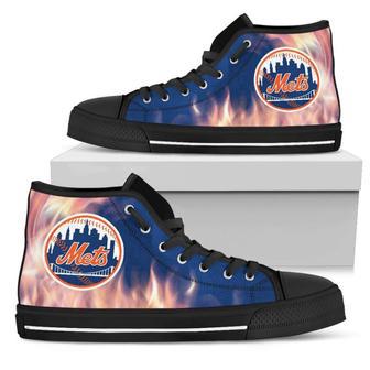 Fighting Like Fire New York Mets High Top Shoes | Favorety