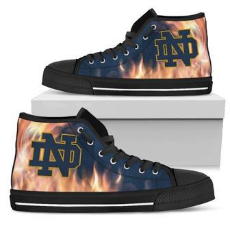 Fighting Like Fire Notre Dame Fighting Irish High Top Shoes | Favorety