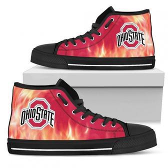 Fighting Like Fire Ohio State Buckeyes High Top Shoes | Favorety CA