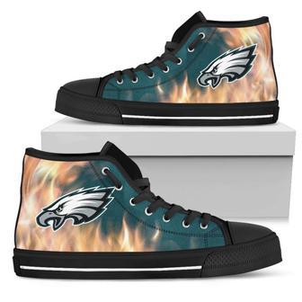 Fighting Like Fire Philadelphia Eagles High Top Shoes | Favorety CA