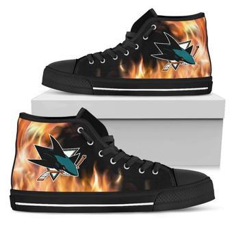 Fighting Like Fire San Jose Sharks High Top Shoes | Favorety DE