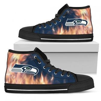 Fighting Like Fire Seattle Seahawks High Top Shoes | Favorety