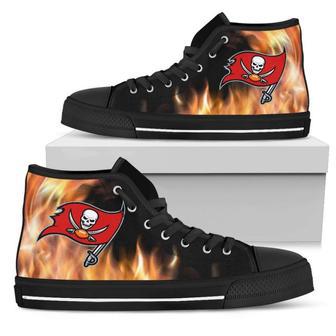 Fighting Like Fire Tampa Bay Buccaneers High Top Shoes | Favorety