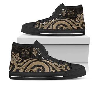 Fiji High Top Shoes - Gold Tentacle Turtle Crest - - Monsterry UK