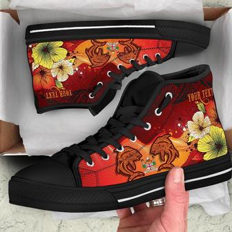 Fiji Personalised High Top Shoes - Tribal Tuna Fish - - Monsterry CA