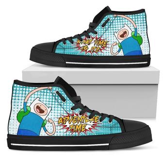 Finn Sneakers Adventure Time High Top Shoes Funny Gift For Fan | Favorety