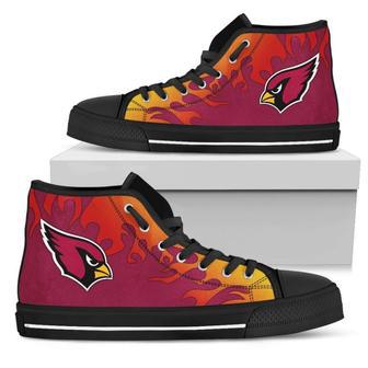 Fire Burning Fierce Strong Logo Arizona Cardinals High Top Shoes | Favorety AU