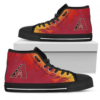 Fire Burning Fierce Strong Logo Arizona Diamondbacks High Top Shoes | Favorety DE