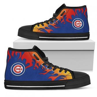 Fire Burning Fierce Strong Logo Chicago Cubs High Top Shoes | Favorety UK