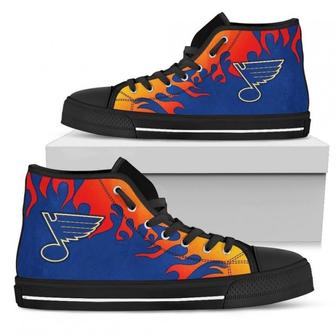 Fire Burning Fierce Strong Logo St. Louis Blues High Top Shoes | Favorety UK
