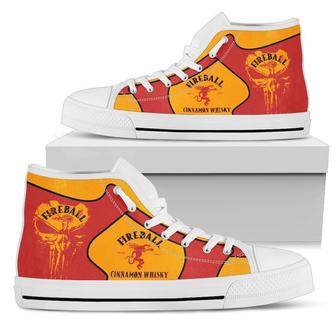 Fireball Sneakers Whiskey High Top Shoes Fan Gift - Monsterry DE