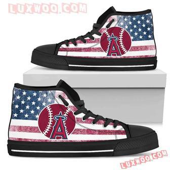 Flag Rugby Los Angeles Angels High Top Shoes Sport Sneakers | Favorety UK