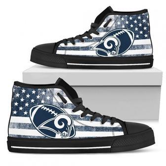 Flag Rugby Los Angeles Rams High Top Shoes | Favorety CA