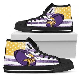 Flag Rugby Minnesota Vikings High Top Shoes | Favorety DE