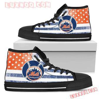 Flag Rugby New York Mets High Top Shoes Sport Sneakers | Favorety UK