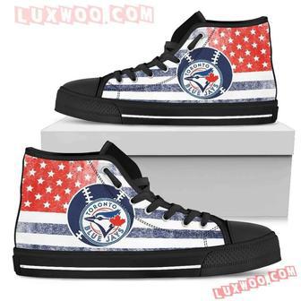 Flag Rugby Toronto Blue Jays High Top Shoes Sport Sneakers | Favorety