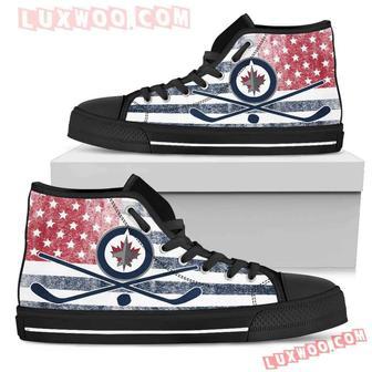 Flag Rugby Winnipeg Jets High Top Shoes Sport Sneakers | Favorety AU