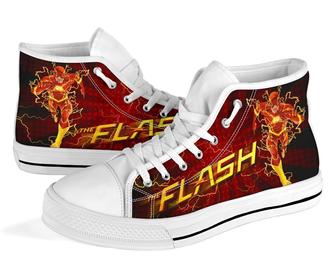 Flash Sneakers Super Heroes High Top Shoes Fan Gift - Monsterry DE