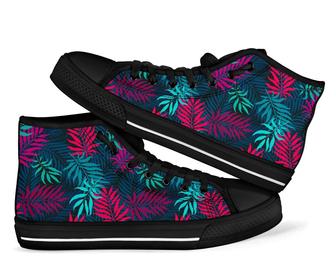 Floral Tropical Hawaiian Palm Leaves Men Women'S High Top Shoes - Monsterry
