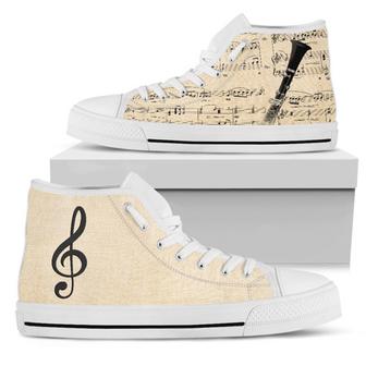For Lovers Musician White Shoes For Gift Birthday Canvas High Top Shoes - Monsterry DE