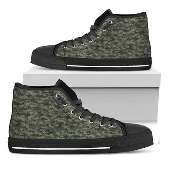 Forest Green Digital Camo Black High Top Shoes - Monsterry UK