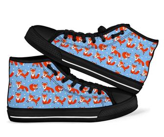 Fox Snow Pattern Print Men Women'S High Top Shoes - Monsterry AU