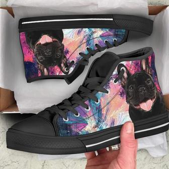 French Bulldog Sneakers Colorful High Top Shoes Gift Idea - Monsterry CA