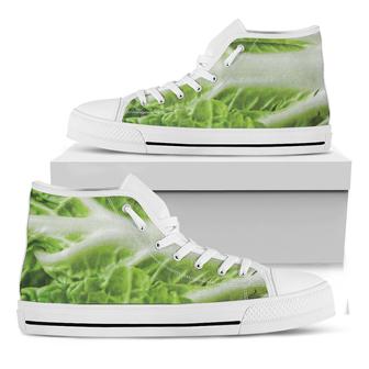 Fresh Cabbage Leaf Print White High Top Shoes - Monsterry DE