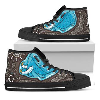 Frozen Mammoth And Fossil Print Black High Top Shoes - Monsterry AU