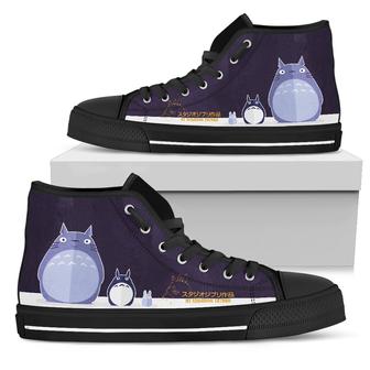 Funny Big Small Totoro Sneakers High Top Shoes My Neighbor Totoro - Monsterry CA