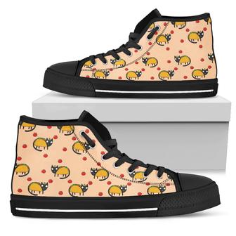 Funny Cat High Top Shoes Taco Cat Taco Pattern Or - Monsterry DE