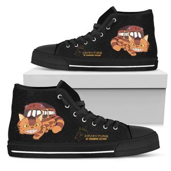 Funny Catbus Sneakers High Top Shoes My Neighbor Totoro Fan - Monsterry UK