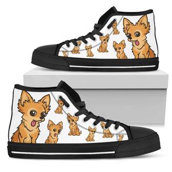 Funny Chihuahua Dog High Top Shoes Chihuahua Face Pattern - Monsterry CA