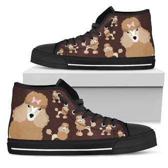 Funny Poodle Dog High Top Shoes Poodle Face Pattern - Monsterry UK