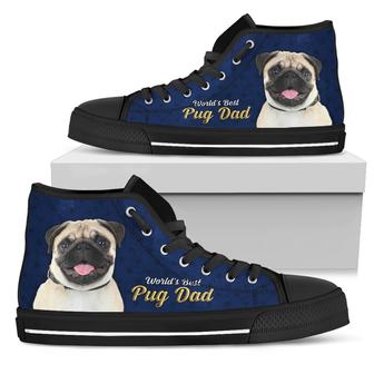 Funny Pug High Top Shoes World's Best Pug Dad - Monsterry DE