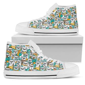 Funny Pugs Women High Top Shoes Gift For Pug Lover - Monsterry UK