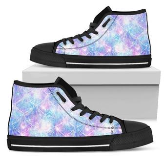 Galaxy Mermaid Scales Men's High Top Shoes - Monsterry