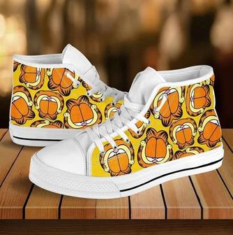 Garfield And Friends Character Cartoon Design For Lovers Gift For Fan Custom Canvas High Top Shoes - Monsterry DE
