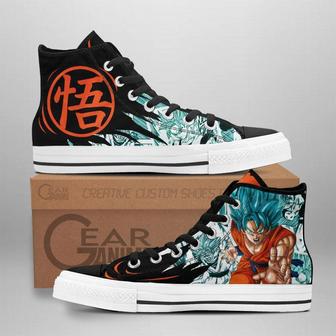 Goku Blue High Top Shoes Custom Manga Anime Dragon Ball Sneakers | Favorety CA