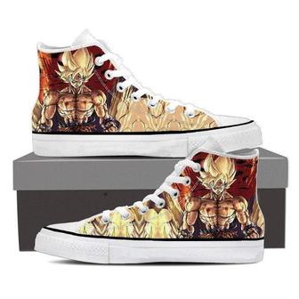 Goku Super Saiyan Goku For Lovers Gift For Fan Custom Canvas High Top Shoes - Monsterry CA