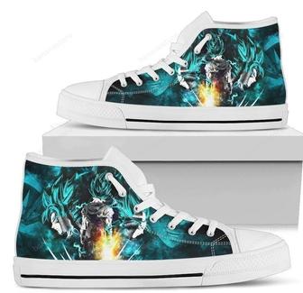 Goku Vs Vegeta Sneakers High Top Shoes Anime Fan Gift - Monsterry DE