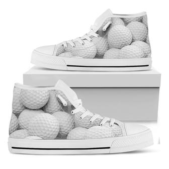 Golf Ball Print White High Top Shoes - Monsterry AU