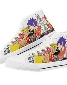 Gorillaz Canvas Shoes Design Art For Fan Sneakers Black High Top Shoes For Men And Women | Favorety CA