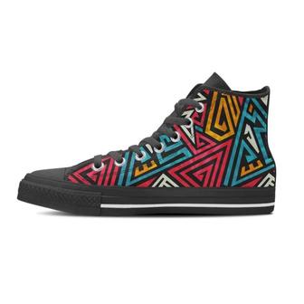 Graffiti geometric seamless pattern Women's High Top Shoes - Monsterry