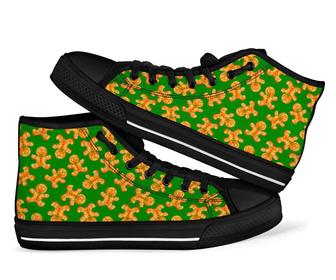 Green Gingerbread Man Chirstmas Men Women'S High Top Shoes - Monsterry AU